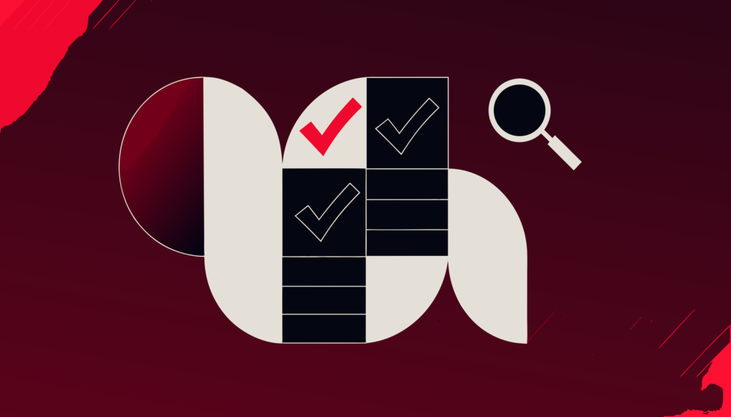 Ilustración de checklist para elegir agencia de redes sociales en Ibiza